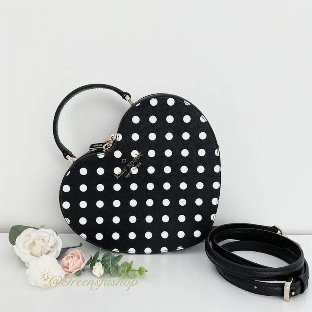 Kate Spade purse Love Shack Heart handbag crossbody in polka dots new